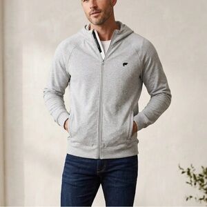 Fabletics Men’s Go-To Full Zip Hoodie Gray Large – Like New